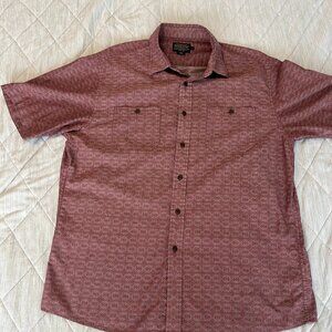 Mens Pendleton Red Abstract Cotton Short Sleeve Casual Shirt XL